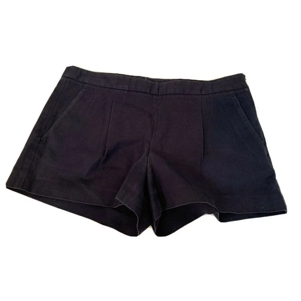 Theory Womens Solid Navy Blue Mid Rise Shorts 4 Small